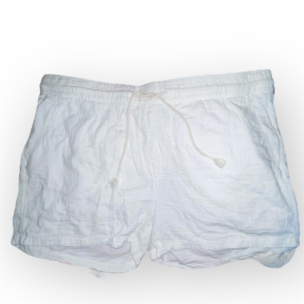 Old Navy Shorts Womens XXL White Linen Blend Drawstring Pockets